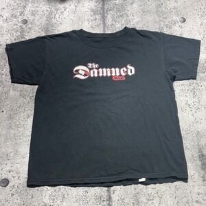 00s/Y2K The Damned Punk Rock Band Graphic T-Shirt Black Short Sleeve Small